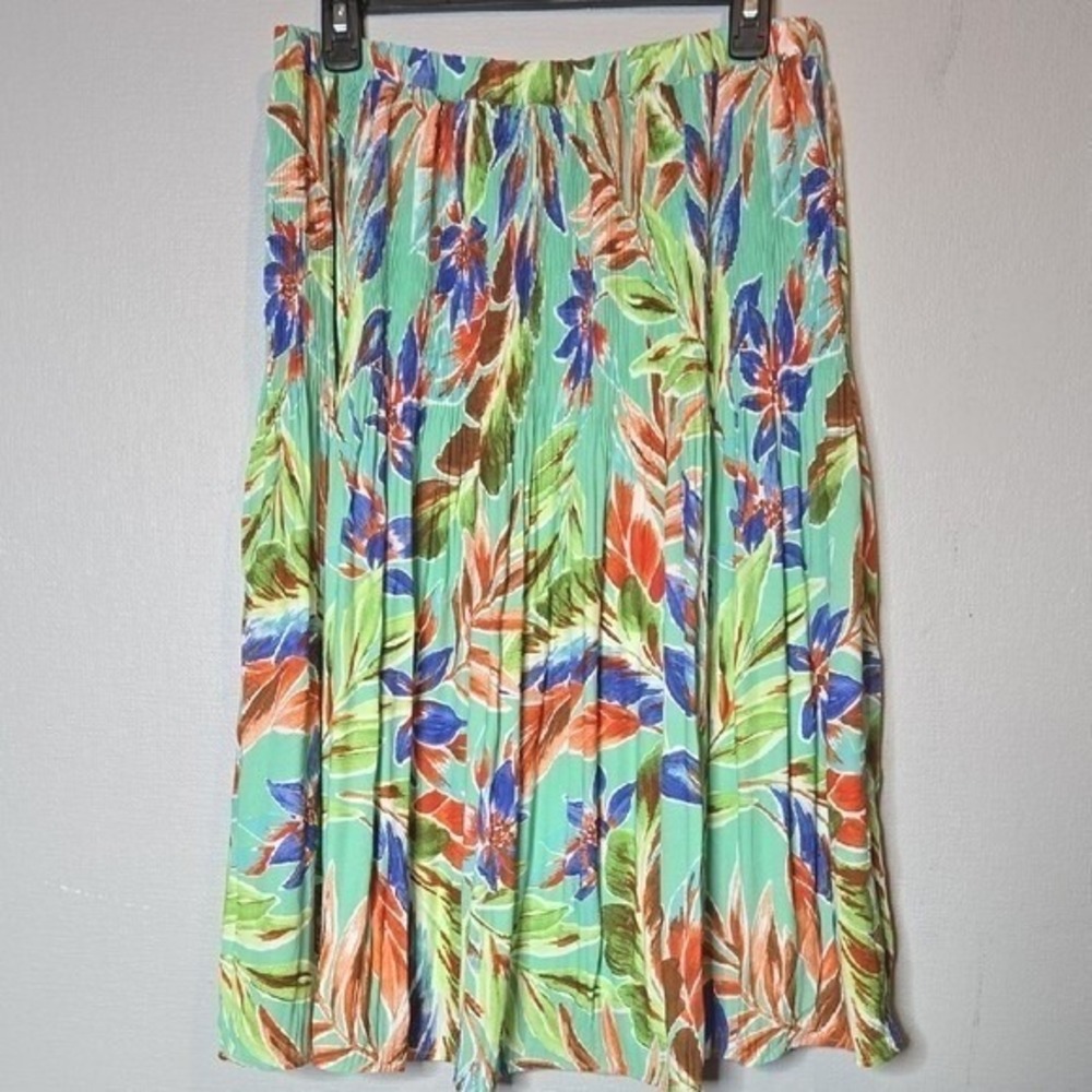 North Style Tropical Dream Georgette Skirt, Floral Botanical Boho Resort, Medium